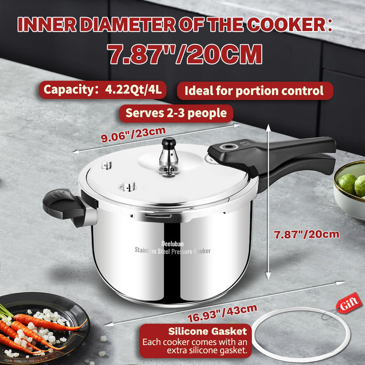 4 Quart Stainless Steel Pressure Cooker