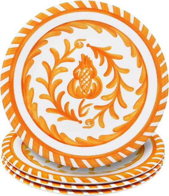 Le Cadeaux Luxury Melamine 18 Piece Dinnerwear Set, Service for 6, Sicily Orange