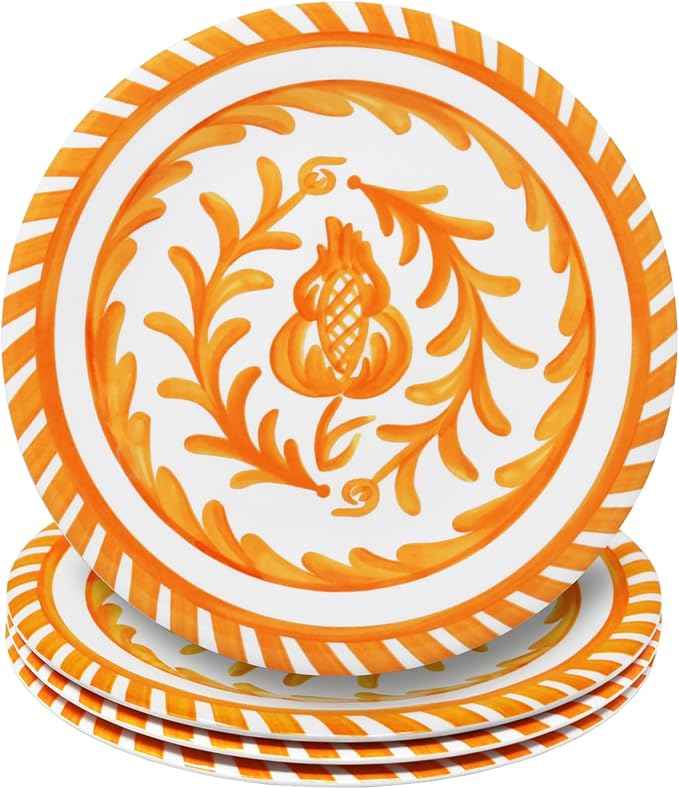 Le Cadeaux Luxury Melamine 18 Piece Dinnerwear Set, Service for 6, Sicily Orange