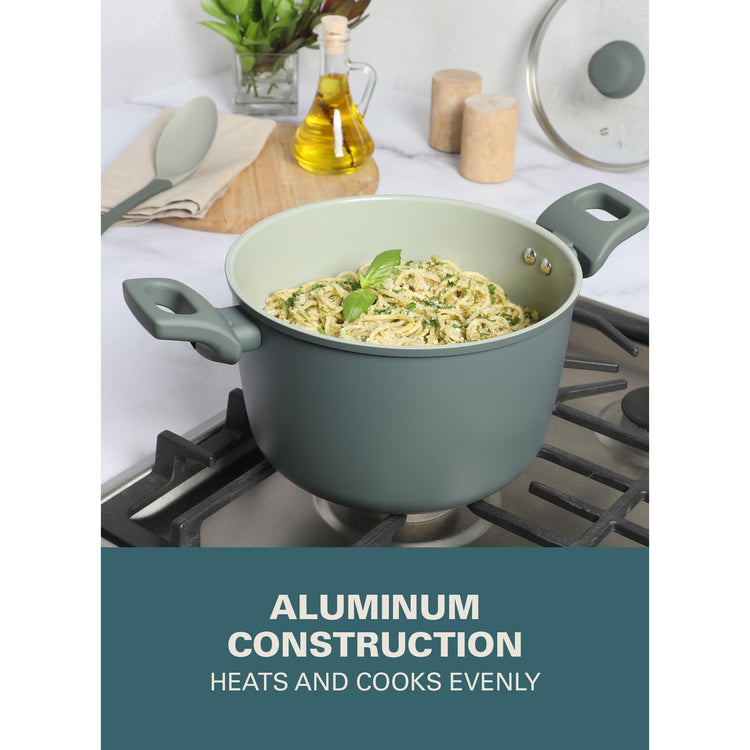 Barnsdall 10 Piece Premium PFA Free Ceramic Nonstick Pots and Pans Aluminum Induction Cookware Set W (10 Count)