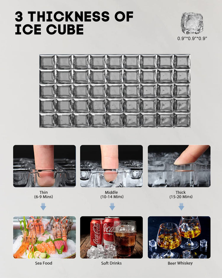 130LBS 24H Commercial Ice Maker Machine with 35LBS Capacity