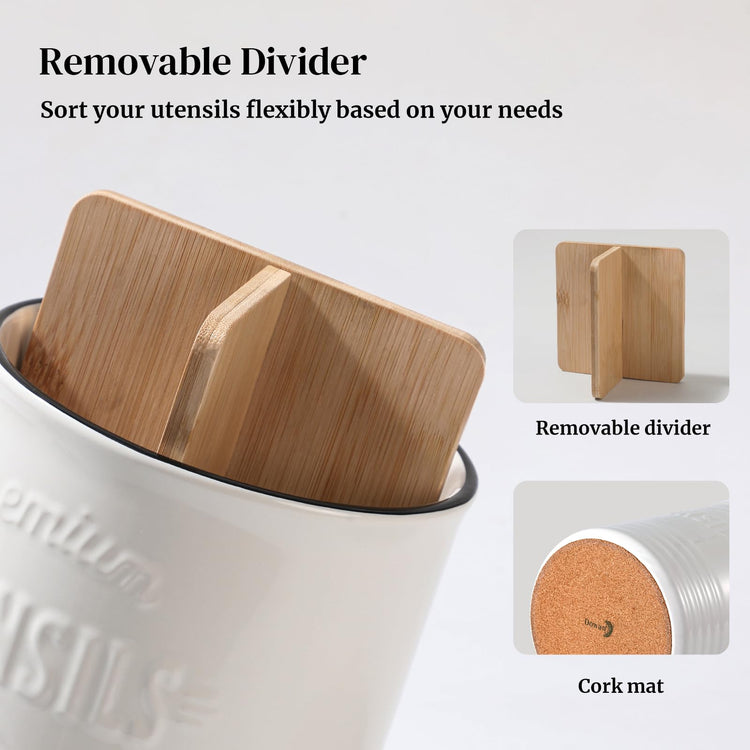 7.2" Large Ceramic Utensil Holder for Kitchen Counter