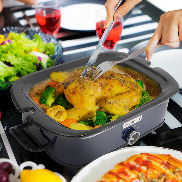 4 Quart Slow Cooker with Casserole Manual Warm Setting