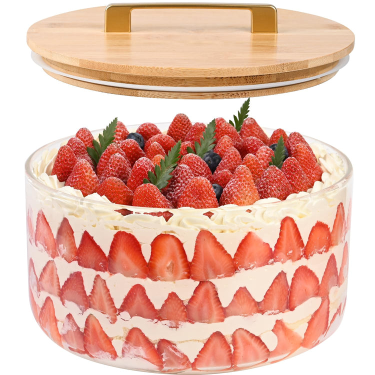155 oz Glass Trifle Bowl with Lid