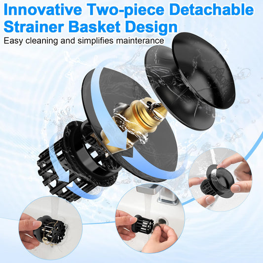 Universal 3 in 1 Bathroom Sink Drain Strainer