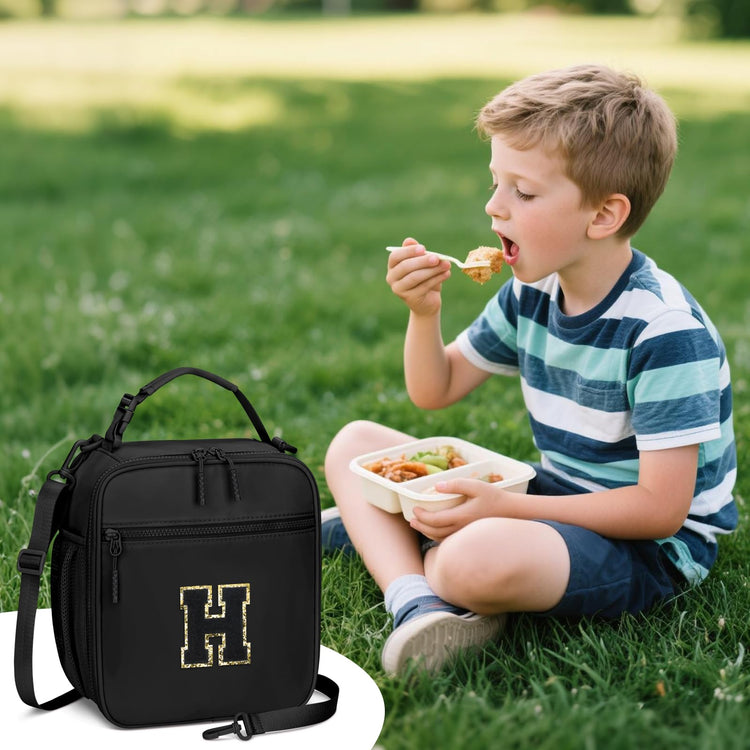 Lunch Box Kids Large Initial Insulated Lunch Bag for Girls
