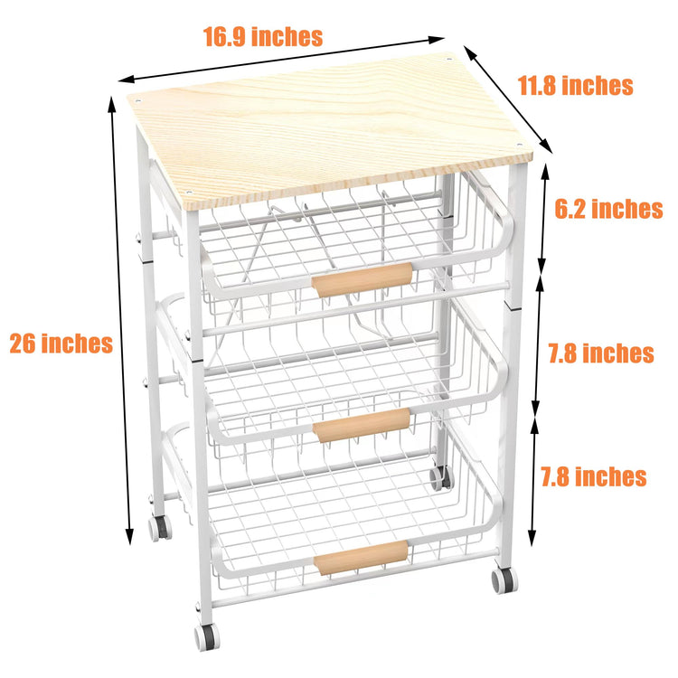 4 Layer Fruit Basket Kitchen Food Storage Organizer and Storage Rack