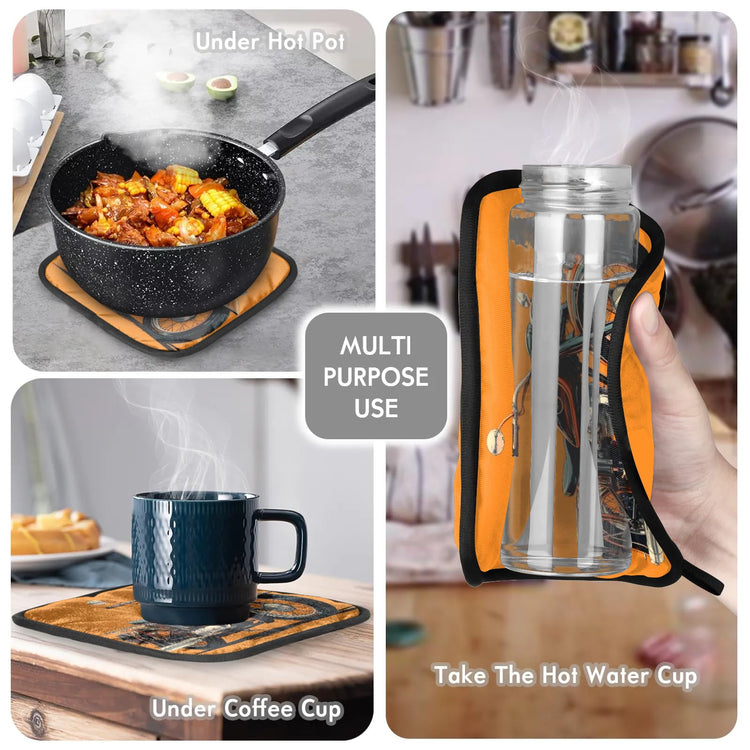 Motorcycle Theme Oven Mitts and Pot Holders Sets (2 Count)