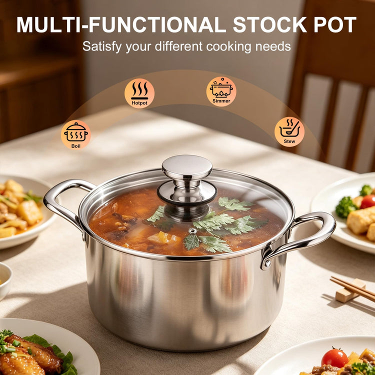 4 Quart Tri Ply Stainless Steel Stock Pot