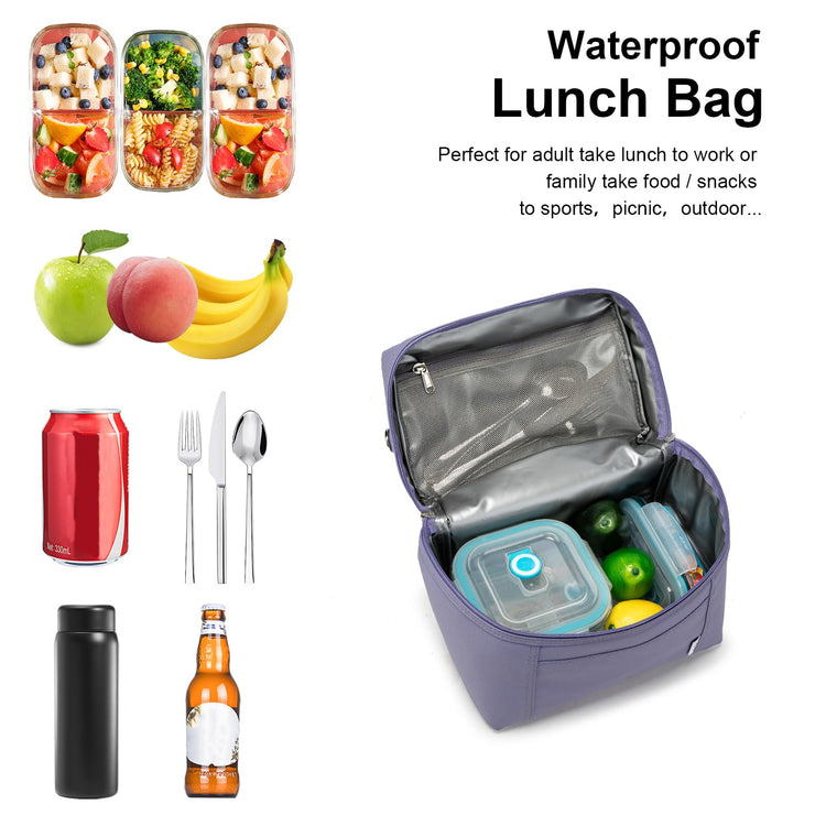 NOL Insulated Lunch Bags for Women Cooler Bag Lightweight Nylon Waterproof Lunch Box for Work