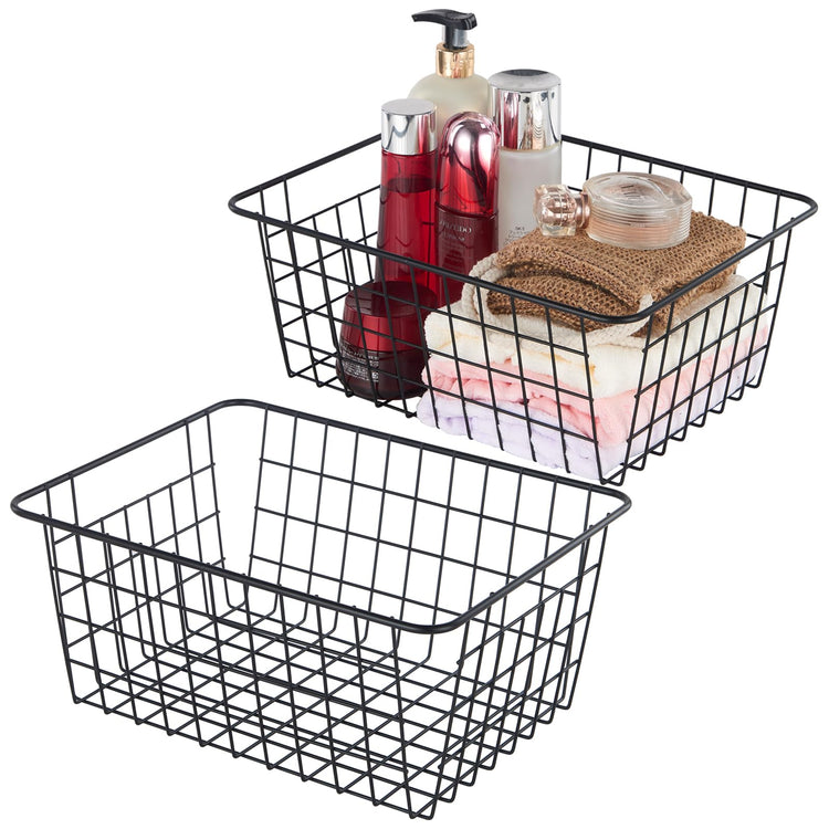 Extra Large】Wire Kitchen Storage Baskets 2 Packs