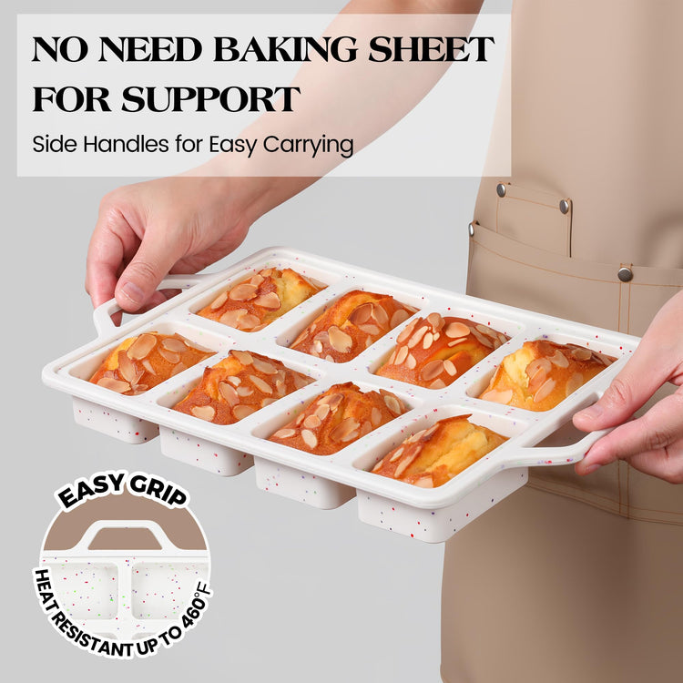 2 Pcs Mini Loaf Pans with Metal Reinforced Frame (2 Count)