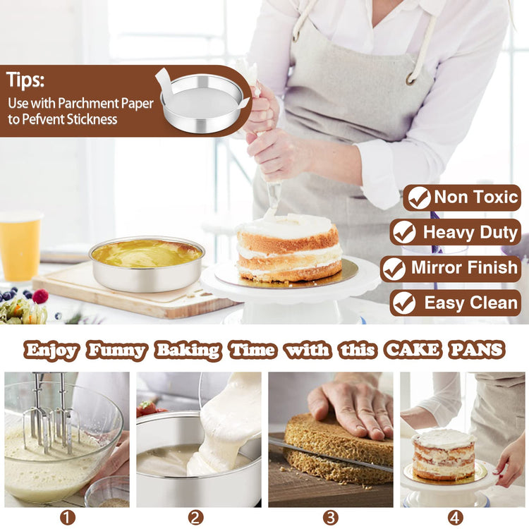 6 Inch Round Cake Pan Set of 3 (3 Count)
