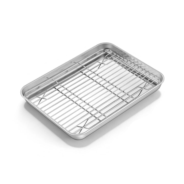 Small Baking Sheet with Wire Rack for Toaster Oven