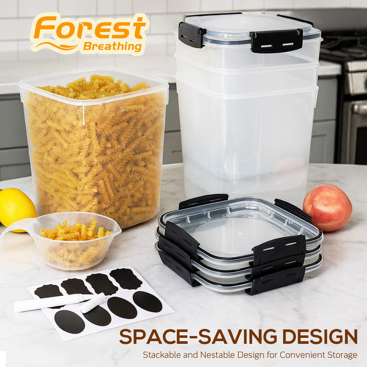 4 Pack 5.3L Thick Flour Sugar Storage Containers for Pantry (4 Count)