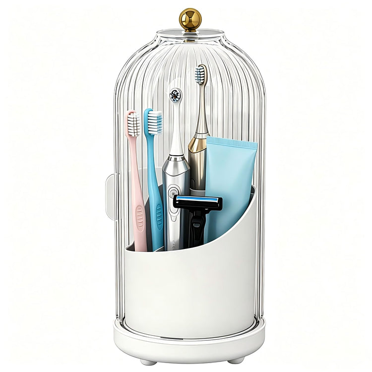 Dustproof Toothbrush Holder Organizer with Drainage