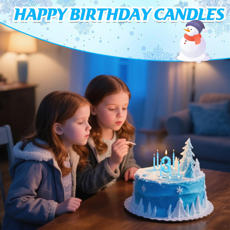 13PCS Snowflake Themed Birthday Candles Number 3 Set (13 Count)