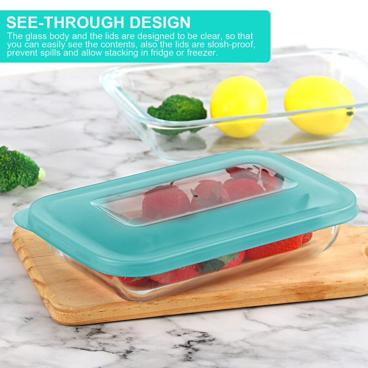 8 Pieces Glass Baking Dish with Lids (8 Count)