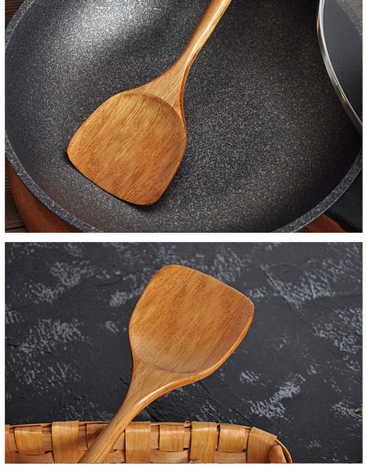 Wooden Spatula with Long Handle for Cooking Kitchen Cookware