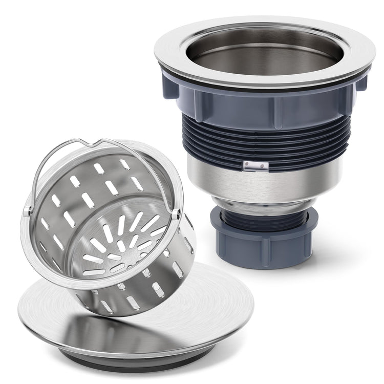 Kitchen Sink Drain Assembly with Removable Deep Basket Strainer