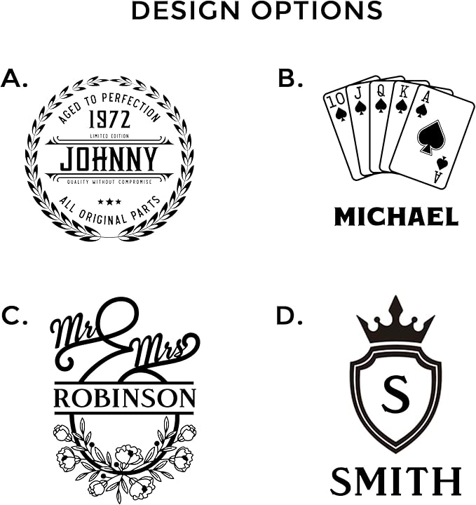 Personalized Whiskey Decanter - 4 Designs - Birthday Gifts for Men 2025, Dad, Husband, Him, Boyfriend - Men Whiskey Gifts - Personalized Gifts for Men - Bourbon, Scotch Gifts - Fathers Day Gift Ideas
