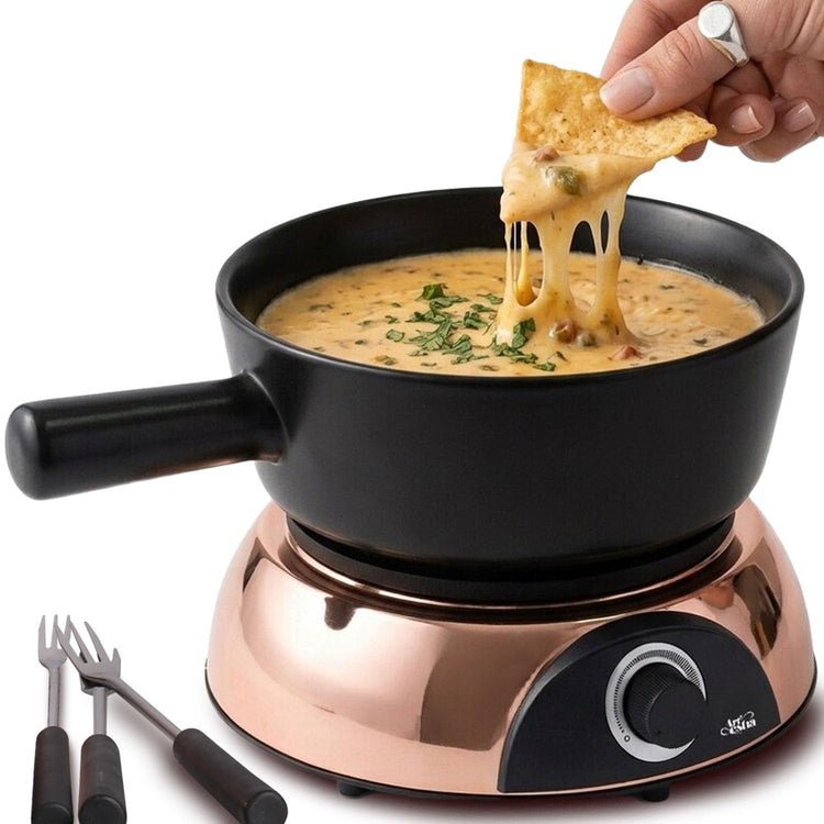 Electric Dip Warmer & Fondue Pot with Adjustable Temperature