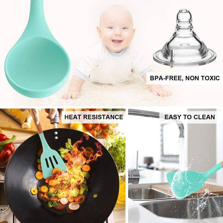 Silicone Cooking Kitchen Utensils Set