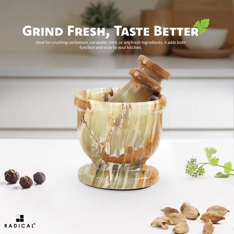 Marble Mortar and Pestle Set Small Spice Grinder & Herb Grinder