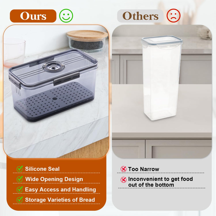 Bread Box for Homemade Bread Boxes for Kitchen Counter Airtight