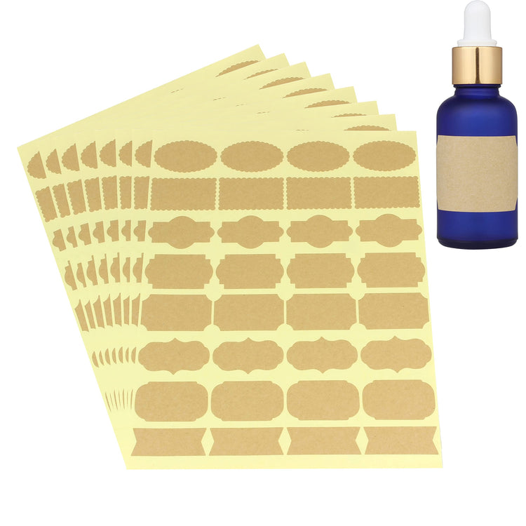 Assorted Shape Kraft Label Stickers (256 Count)