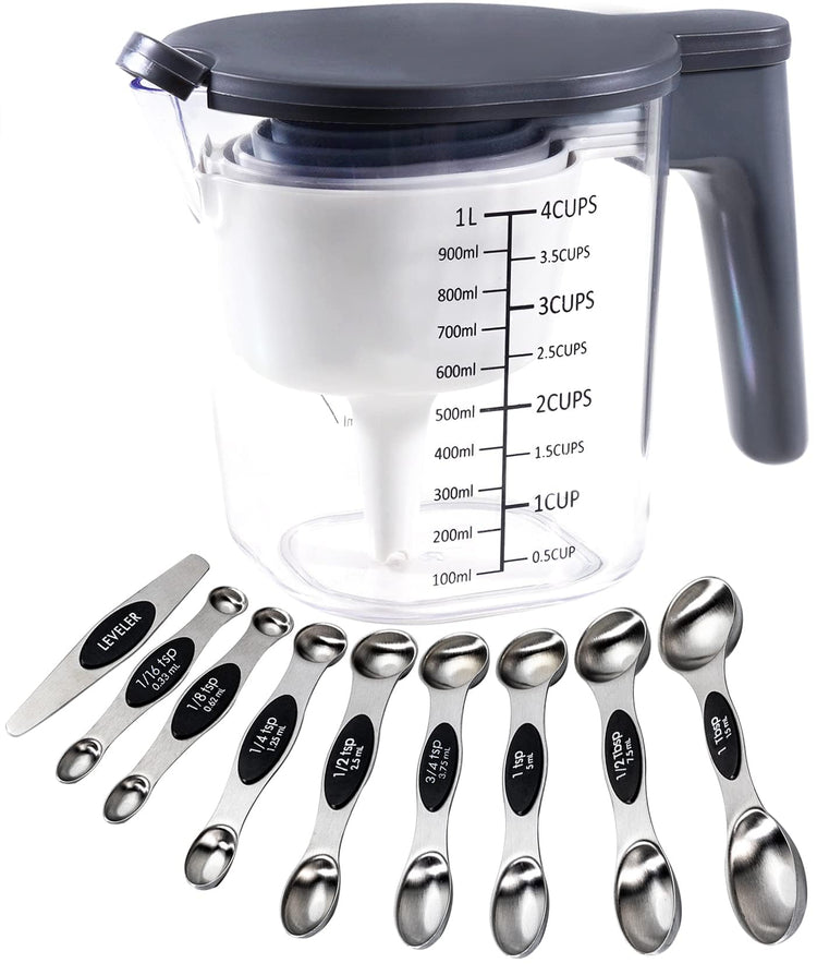 19 Pc Magnetic Measuring Cups and Spoons Set