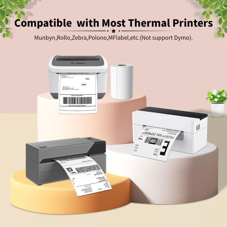 6 Rolls 4"x6" Thermal Shipping Labels