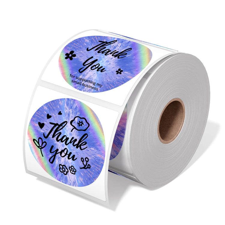 2" Round Rainbow Thermal Labels