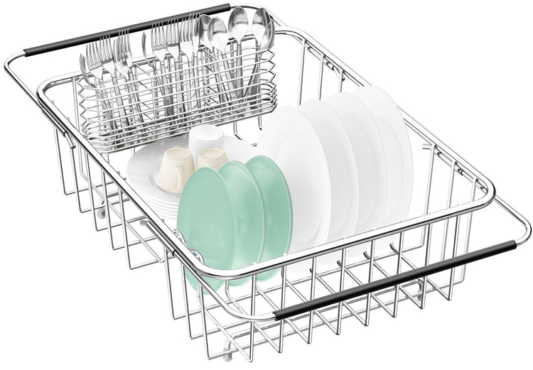 Large Dish Drainer Rack in Sink Adjustable
