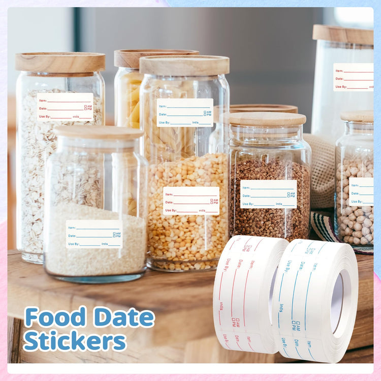 8 Rolls 4000 Pieces Removable Food Labels (4000 Count)