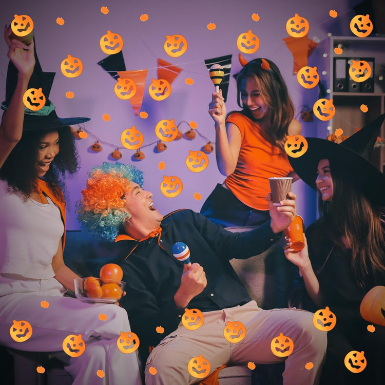 Halloween Pumpkin Confetti Table Decorations