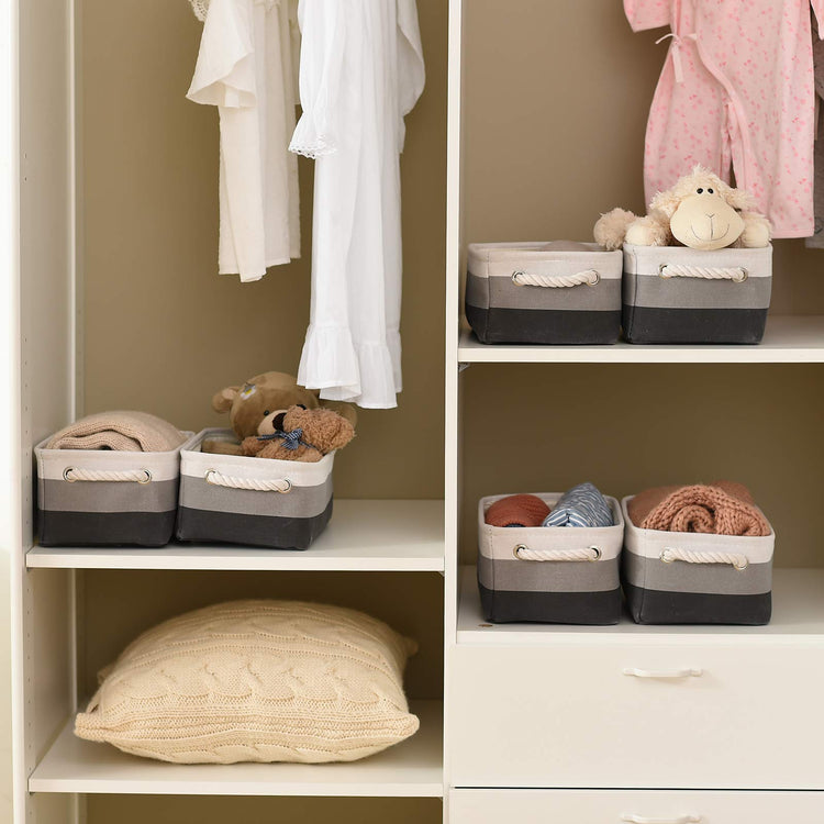 Small Storage Baskets for Shelves (6 Count)