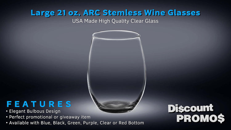 10 ARC Stemless Wine Glasses Set (10 Count)