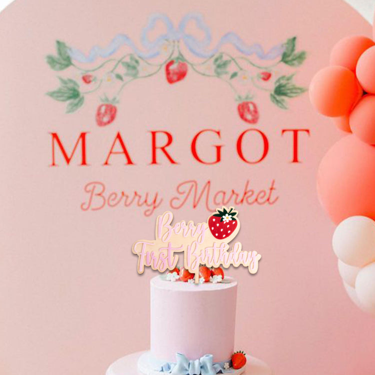 Berry First Birthday Cake Topper