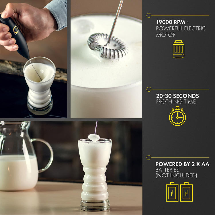 Milk Frother Handheld with Stand