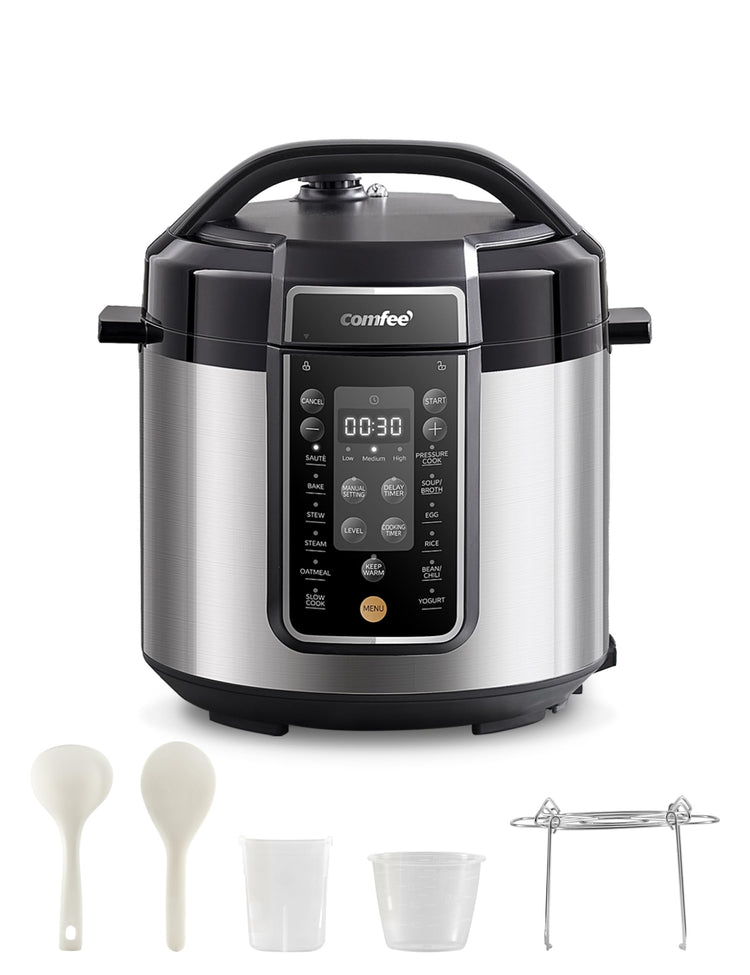 COMFEE’ Pressure Cooker 6 Quart with 13 Cooking Functions