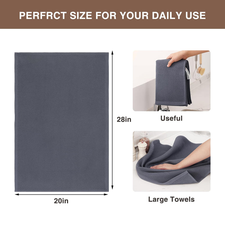 100% Cotton Oversized Waffle Weave Kitchen Towels 8 (8 Count)