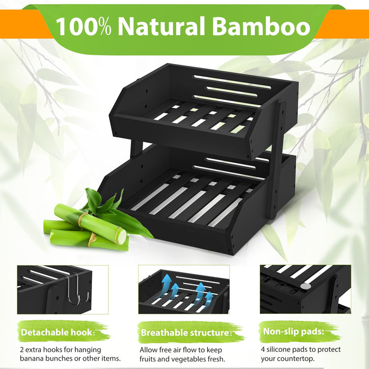 Bamboo Fruit Basket for Kitchen