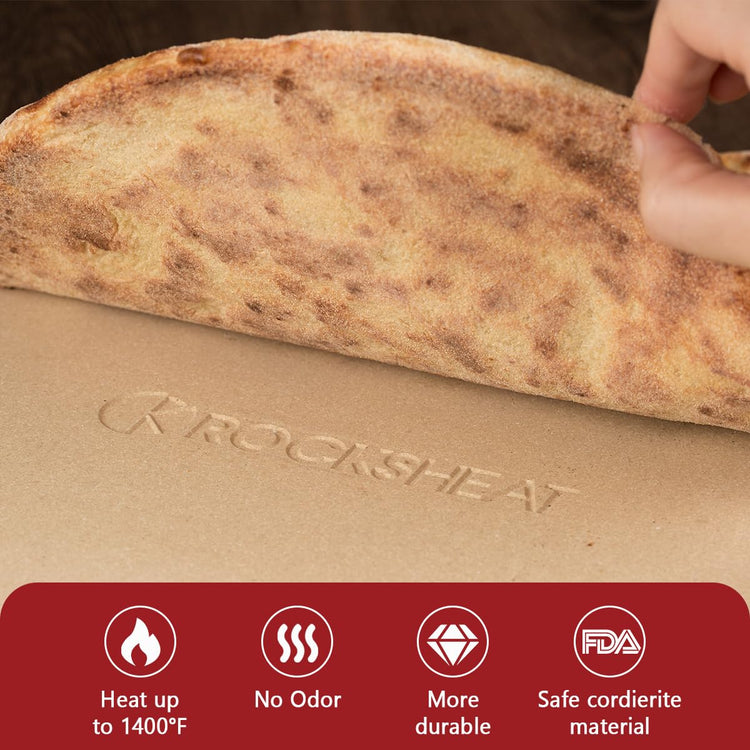 K ROCKSHEAT Pizza Stone for Oven and Grill 14.2 Inch Round