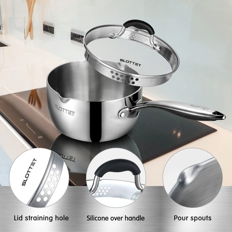3.5 Quart Stainless Steel Saucepan with Steamer