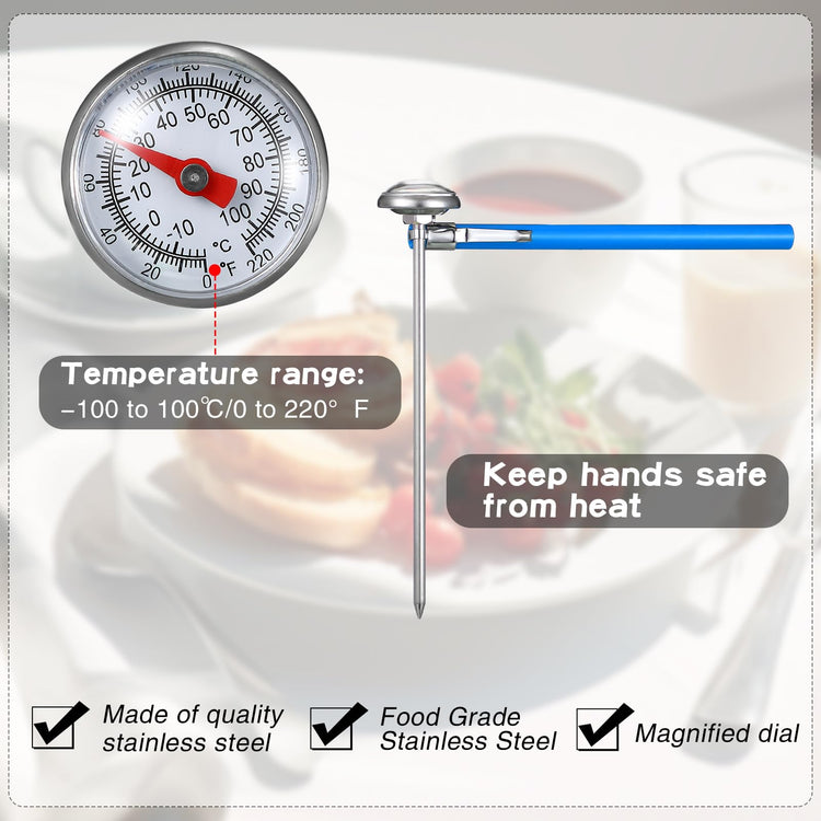6 Pcs Stainless Steel Kitchen Dial Thermometer 5" (6 Count)