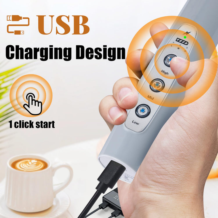 Cement Gray Milk Frother Wand for Coffee