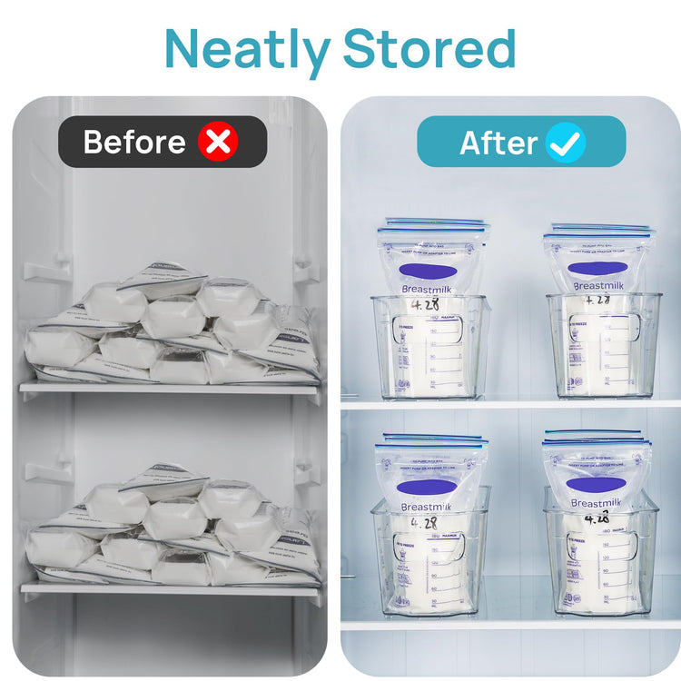 4Pcs Clear Breastmilk Storage Bags Container in Freezer Fridge (4 Count)