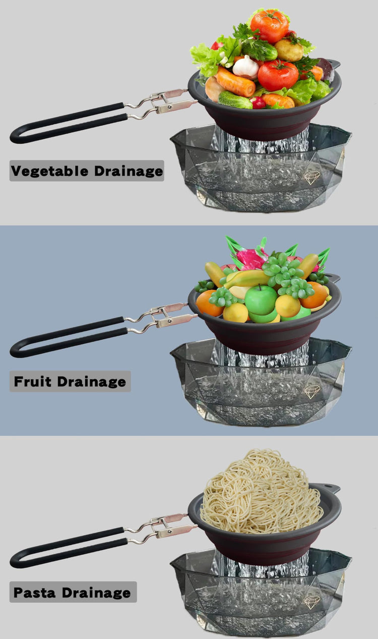 Silicone Collapsible Colander with Handle