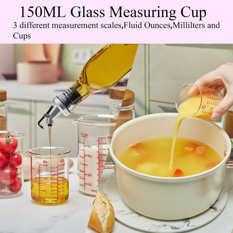 3 Piece Glass Measuring Cup Set